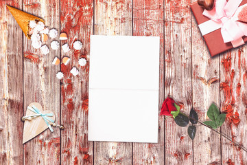 St. Valentine Day scene. Ideal for valentine text, proposal and wedding invitation