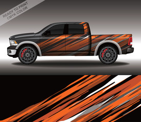 Obraz premium Car wrap decal design vector, custom livery race rally car vehicle sticker and tinting.