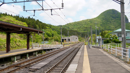 鉄道, レール, 線路, 仙山線, 電車