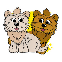 Illustration of Dog Cartoon, Cute Funny Character, Flat Design