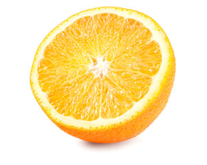 cut of orange isolated on white background