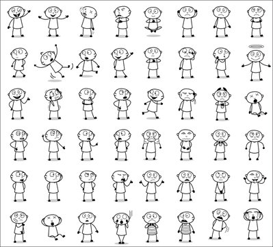 Cartoon Thief - Set of Drawing Concepts Vector illustrations