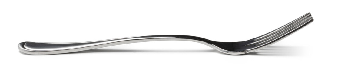 Silver cutlery fork isolated on white background