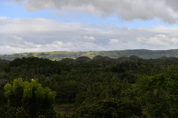 Fototapeta na wymiar view of the chocolate hills on bohol island in the philippines