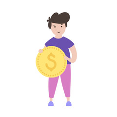 Vector child finance isolated illustration 