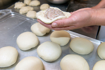 chef work, production of meat pies