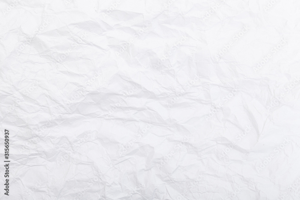 Poster white crumpled paper. background for design