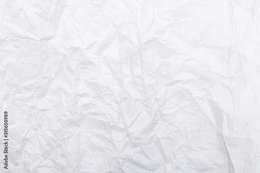 Poster white crumpled paper. background for design