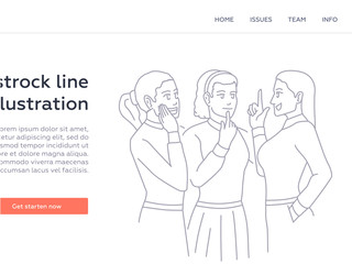 Chatting - modern line design style web banner