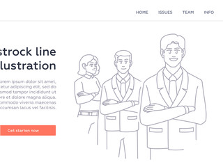 Team - modern line design style web banner