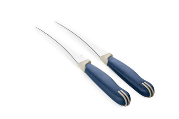 New metal knife isolated on white background