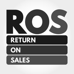 ROS - Return On Sales acronym, business concept background