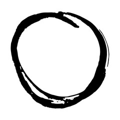 Round Frame, grunge textured hand drawn element, vector illustration isolated on white background