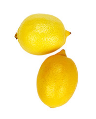 Whole lemon fruit isolated on white background