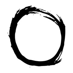 Round Frame, grunge textured hand drawn element, vector illustration isolated on white background