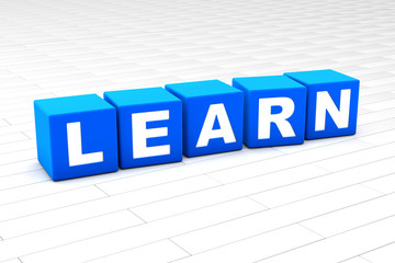 3D illustration of the word Learn