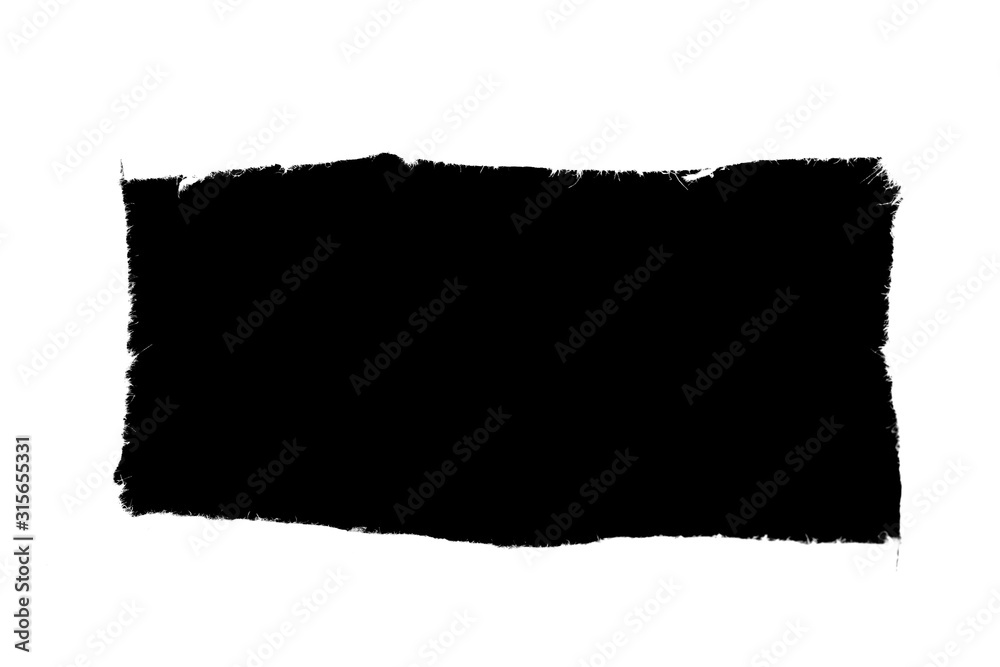 Poster white paper with a torn black window. background for design