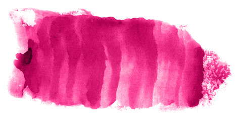 Abstract watercolor background hand-drawn on paper. Volumetric smoke elements. Pink color. For design, web, card, text, decoration, surfaces.
