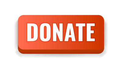 Red donate button. Vector illustration.