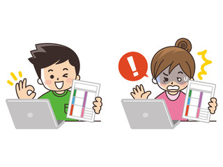 確定申告をする若者　納税