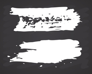 Brush strokes Set hand drawn grunge texture vector illustration on chalkboard background