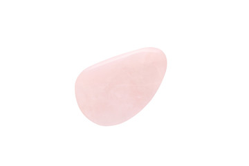 rose quartz massage stone gua sha stone isolated on white background