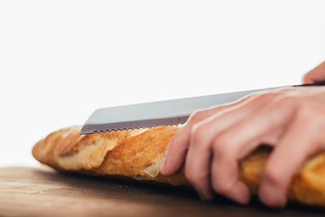 A loaf of homemade bread or baguette