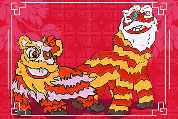 Lion Dance at Chinese New Year Eve