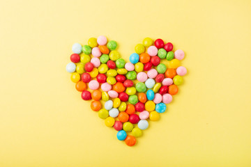 Mixed colorful candies isolated on white