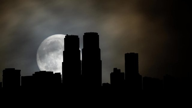 Mexico City: Chapultepec Park and Polanco zone, Time Lapse by Night with Full Moon