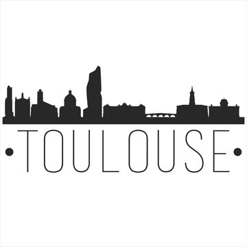 Toulouse France. City Skyline. Silhouette City. Design Vector. Famous Monuments.