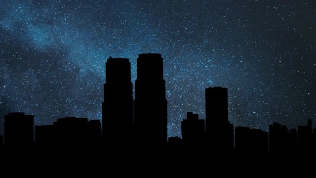 Polanco Zone and Chapultepec Park by Night, Time Lapse with Stars and Milky Way in Background, Mexico City
