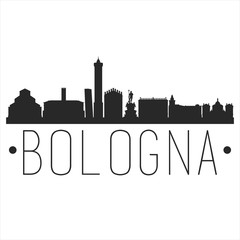 Bologna Italy. City Skyline. Silhouette City. Design Vector. Famous Monuments.