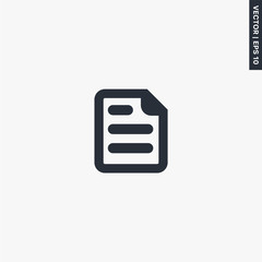 Document, file icon, flat style sign for mobile concept and web design