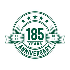 Fototapeta premium 185 years logo design template. 185th anniversary vector and illustration.