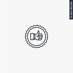 Sticker thumb up icon, linear style sign for mobile concept and web design