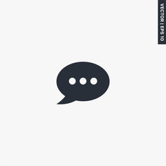 Type the message icon, flat style sign for mobile concept and web design