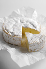 Goat farm cheese camembert rustic background