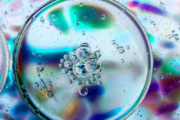 Abstract colorful Background Oil in Water close up - macro photo