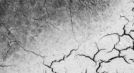 The structure of the earth's surface cracks, soil on a white background, desert cracks, arid surfaces in the dry ground, with many fissures and scratches