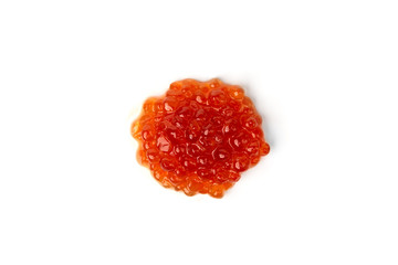 Red caviar isolated on white background.