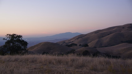 hills at sunset