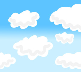 Blue Stylized Cloudy Sky Background