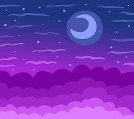 Obraz na płótnie Canvas Stylized Cloudy Night Sky Background