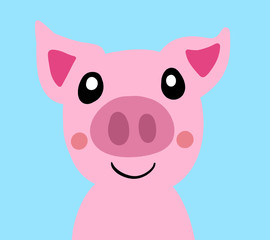 Cute Stylized Pig Background