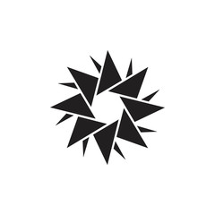 origami swirl geometric logo vector