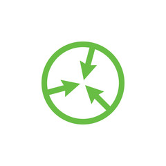 center arrow circle geometric logo vector