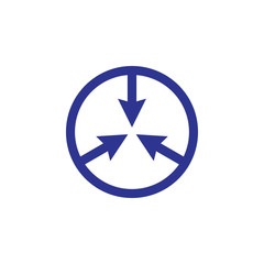 center arrow circle geometric logo vector