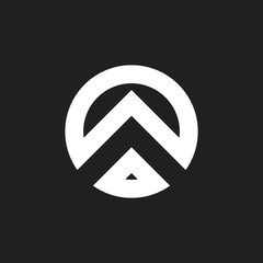 mountain sport arrow circle geometric logo vector