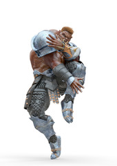 orc dancing in a white background